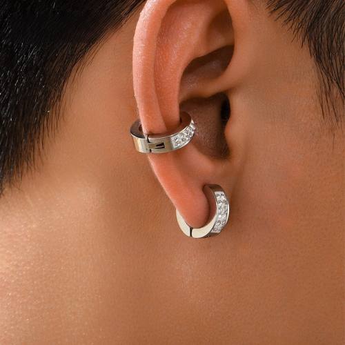 Diamond stainless steel ear cuff for men women