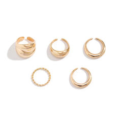 5pcs gold silver color chunky finger rings set