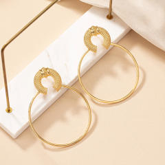 Chunky big circle alloy women earrings