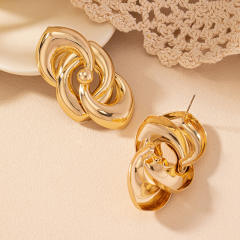 Chunky gold plated alloy dangle women earrings