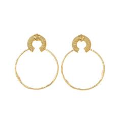 Chunky big circle alloy women earrings