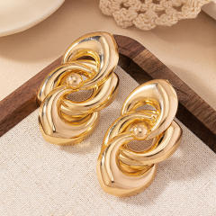 Chunky gold plated alloy dangle women earrings