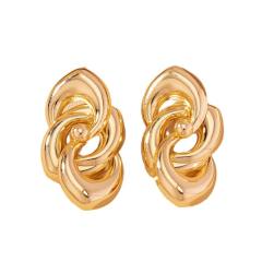 Chunky gold plated alloy dangle women earrings