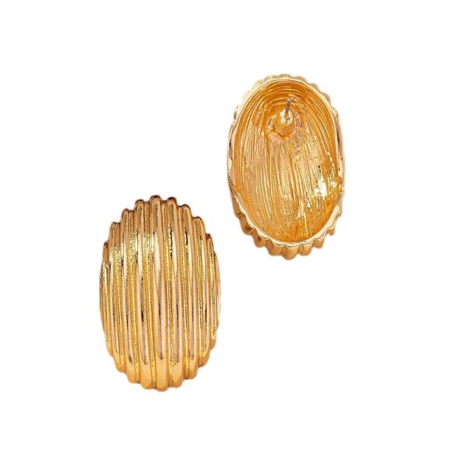 Chunky gold color geometric alloy studs earrings
