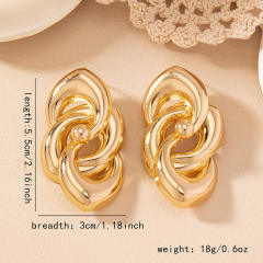 Chunky gold plated alloy dangle women earrings
