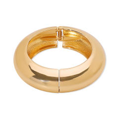 Classic easy match chunky gold silver color metal bangle band