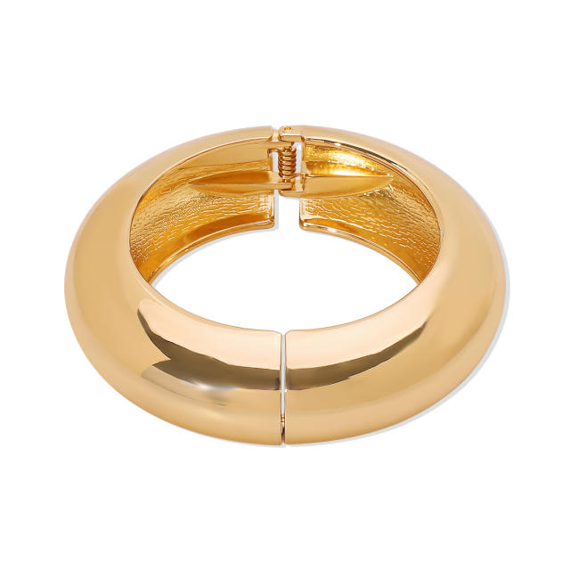 Classic easy match chunky gold silver color metal bangle band