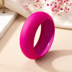 Punk trend rose red color chunky bangle band