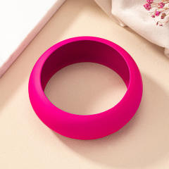 Punk trend rose red color chunky bangle band