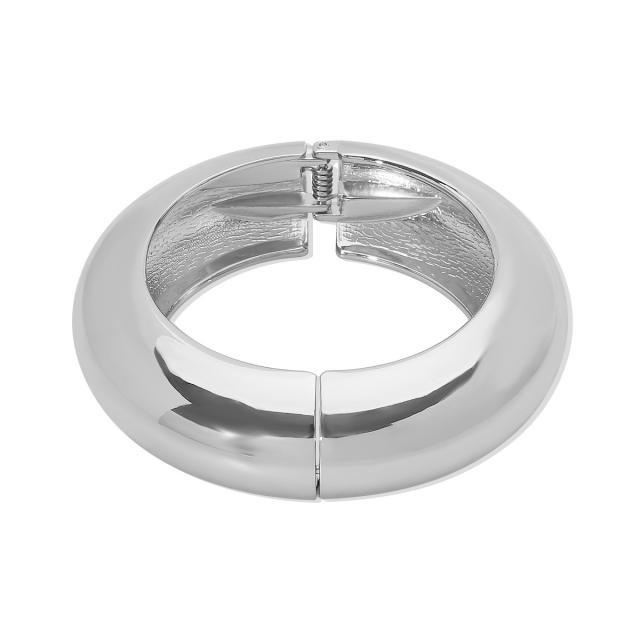 Classic easy match chunky gold silver color metal bangle band