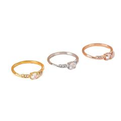 Concise diamond stainless steel finger rings wedding rings