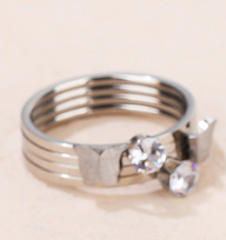 Korean fashion frosted butterfly diamond stainless steel finger rings