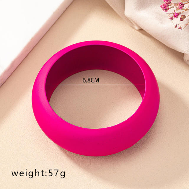 Punk trend rose red color chunky bangle band