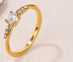Concise diamond stainless steel finger rings wedding rings
