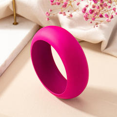 Punk trend rose red color chunky bangle band