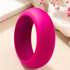 Punk trend rose red color chunky bangle band