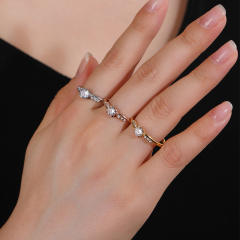 Concise diamond stainless steel finger rings wedding rings