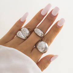 Hot sale chunky metal finger rings set stackable rings