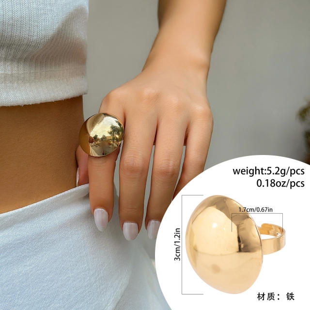 Hot sale chunky metal finger rings set stackable rings