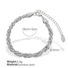 Concise stainless steel chain necklace bracelet set collection