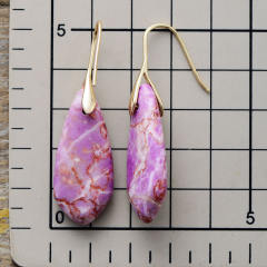 Boho natural stone copper earrings
