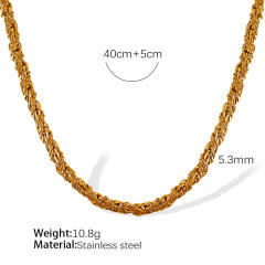 Concise stainless steel chain necklace bracelet set collection