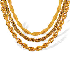 Concise stainless steel chain necklace bracelet set collection