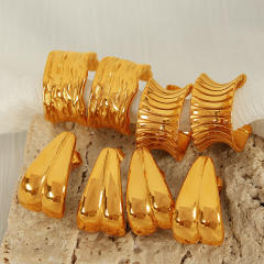 Chunky gold color stainless steel geometric earrings