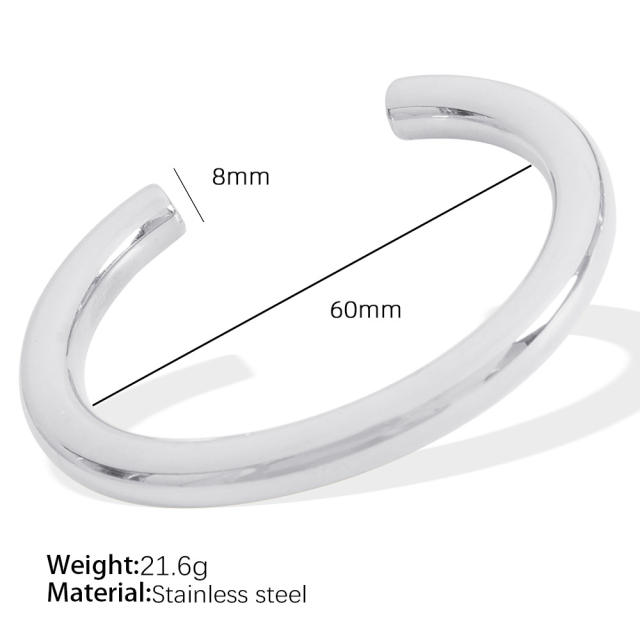 18KG chunky hollow design stainless steel bangle band