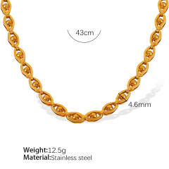 Concise stainless steel chain necklace bracelet set collection