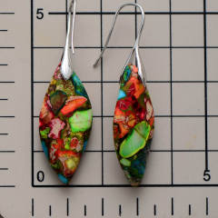 Boho colorful natural stone dangle earrings