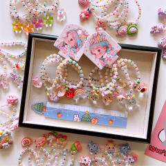 5pcs set cute beaded cartoon charm bracelet set for kids