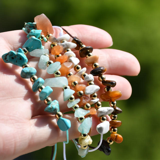 Boho irregular shape natural stone bracelet