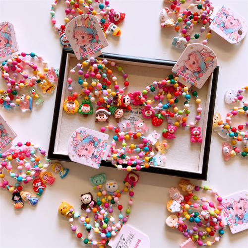 5pcs set cute candy color beaded bracelet for kids