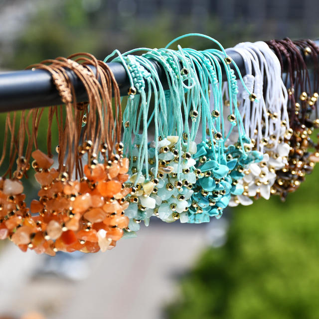 Boho irregular shape natural stone bracelet
