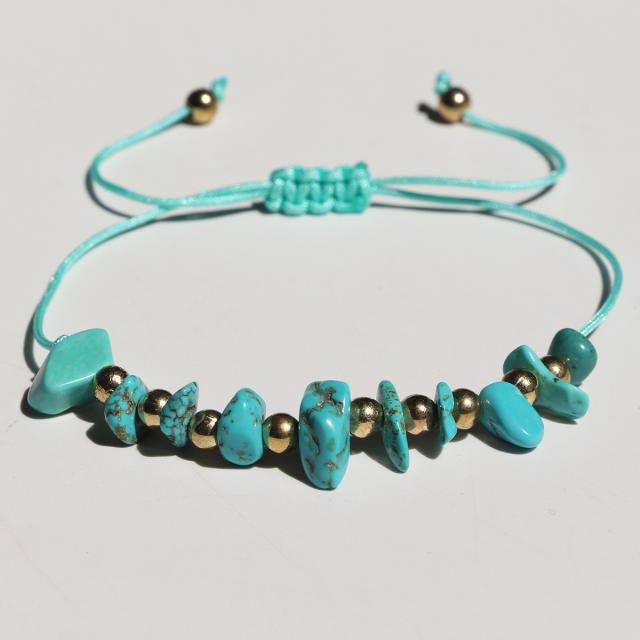 Boho irregular shape natural stone bracelet