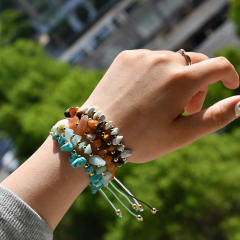 Boho irregular shape natural stone bracelet