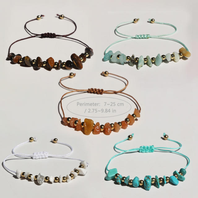 Boho irregular shape natural stone bracelet