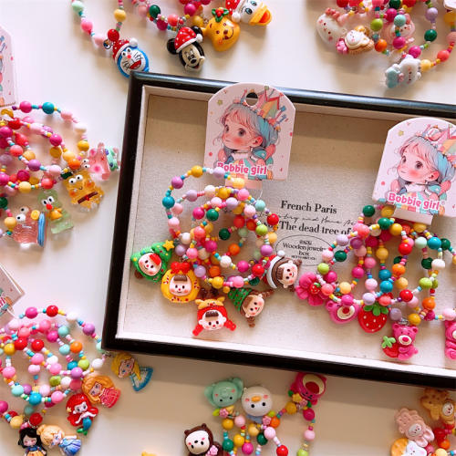5pcs set cute candy color beaded bracelet for kids