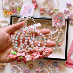 5pcs set cute beaded cartoon charm bracelet set for kids