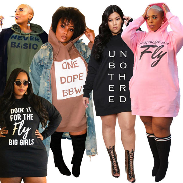 Plus size fashionable letter pattern Hoodie