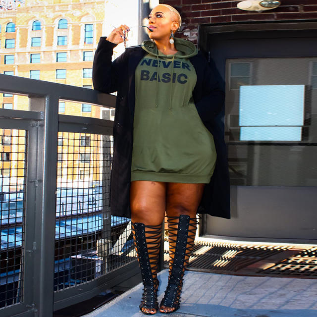 Plus size fashionable letter pattern Hoodie