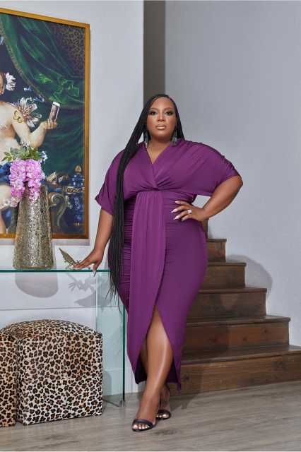 Plus size plain color sexy bodycon dress