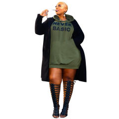 Plus size fashionable letter pattern Hoodie