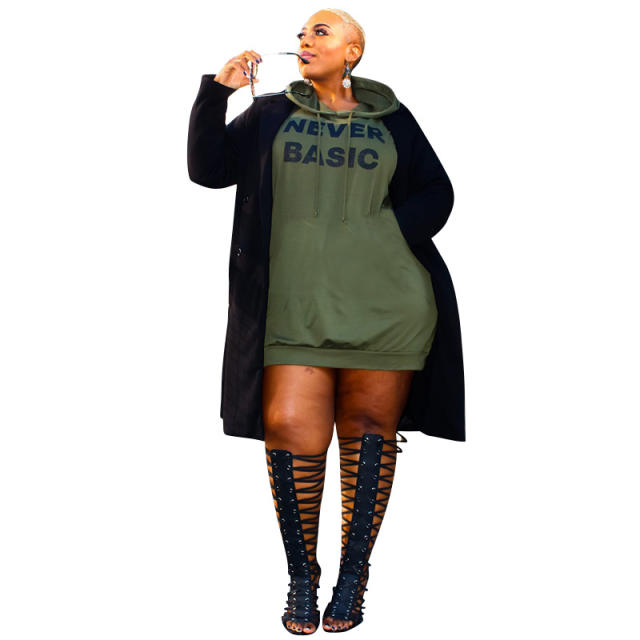 Plus size fashionable letter pattern Hoodie