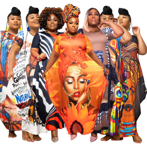 Plus size oversize unique pattern dress