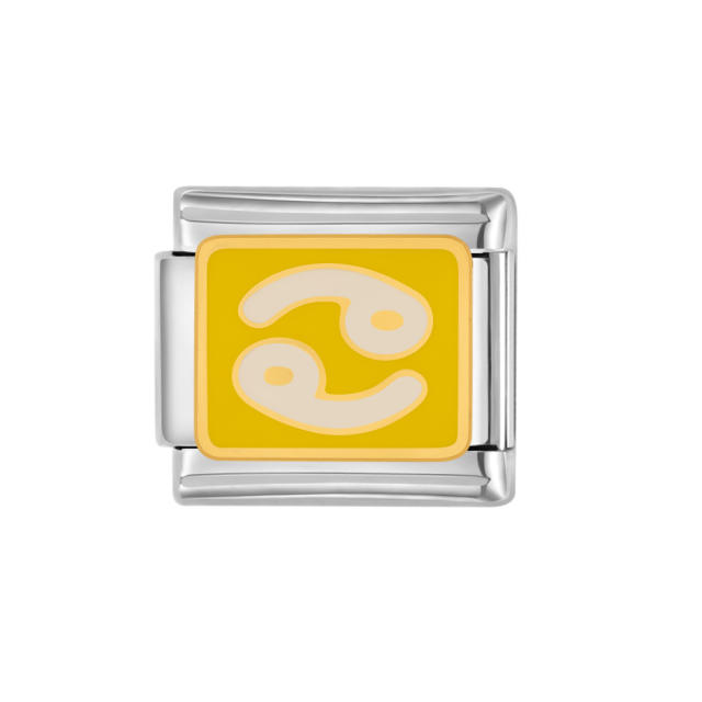 DIY italian bracelet charm enamel zodiac theme bracelet charm stainless steel charm 1pcs pricr