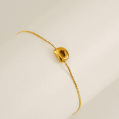 Popular initial letter bubble letter stainless steel bracelet