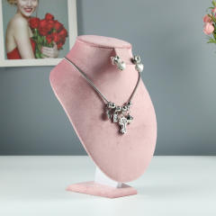 Pink Green color velvet materaial display stand