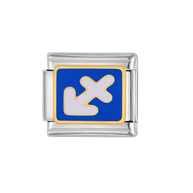 DIY italian bracelet charm enamel zodiac theme bracelet charm stainless steel charm 1pcs pricr